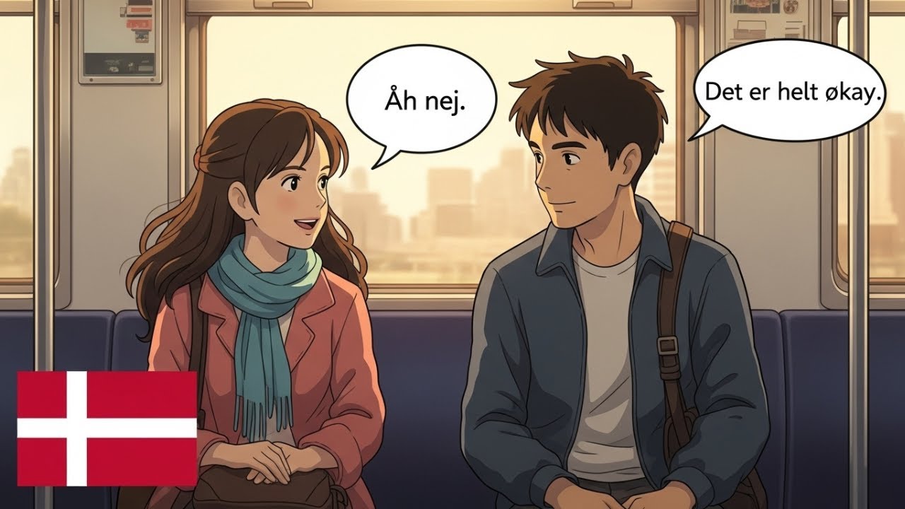 20 Minutes of Daily Danish Conversation Practice | 10 Short conversations on the train (A1-A2)