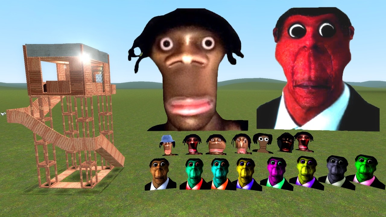 Juandale Family and Tuu Much Obunga Vs House | Garry's Mod