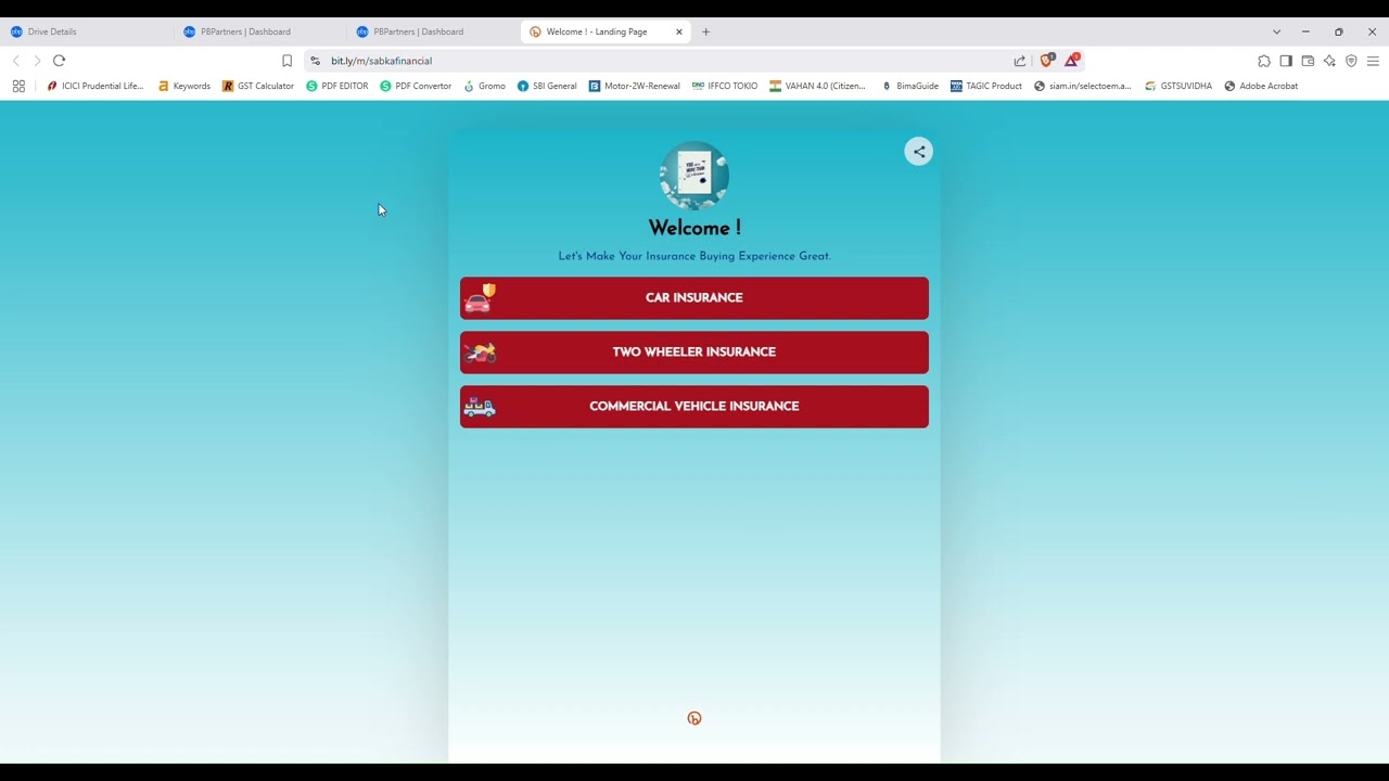 Steps to Book Two Wheeler Insurance In PB Partners App