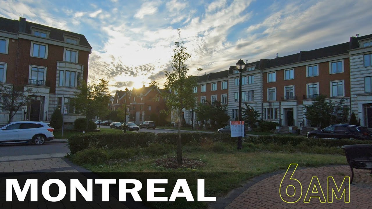 6AM Montreal Walk in Saint-Laurent, Bois-Franc Neighborhood - Montreal, Canada 2021