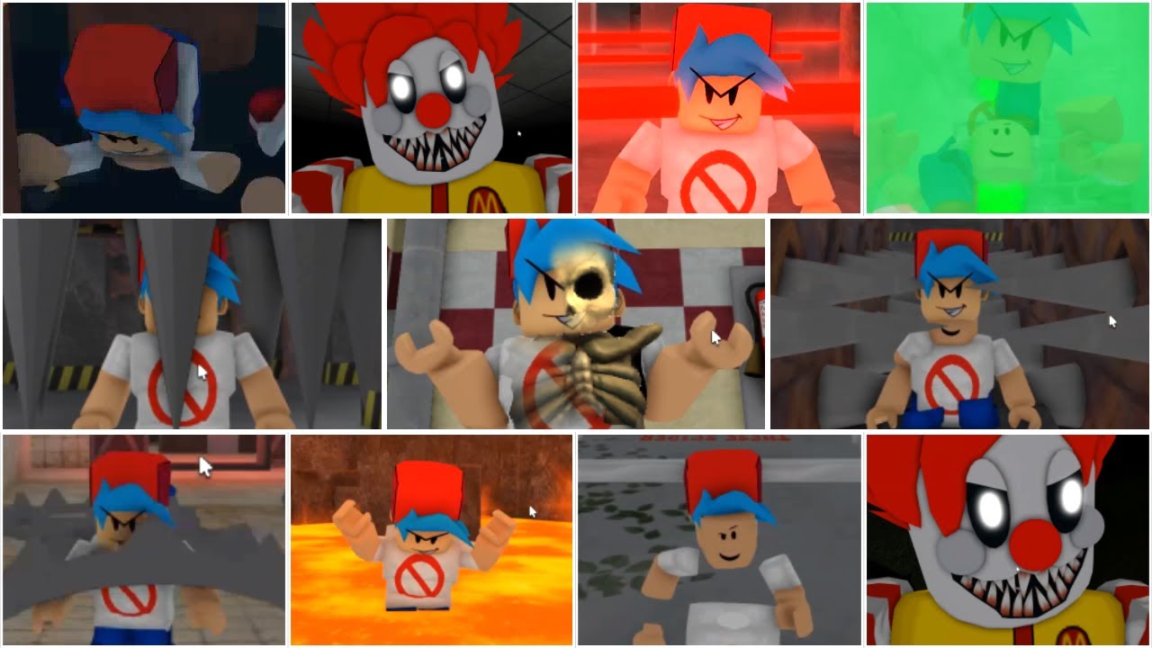 ROBLOX ESCAPE RONALD'S DINER OBBY ALL DEATH SCENES COMPILATION