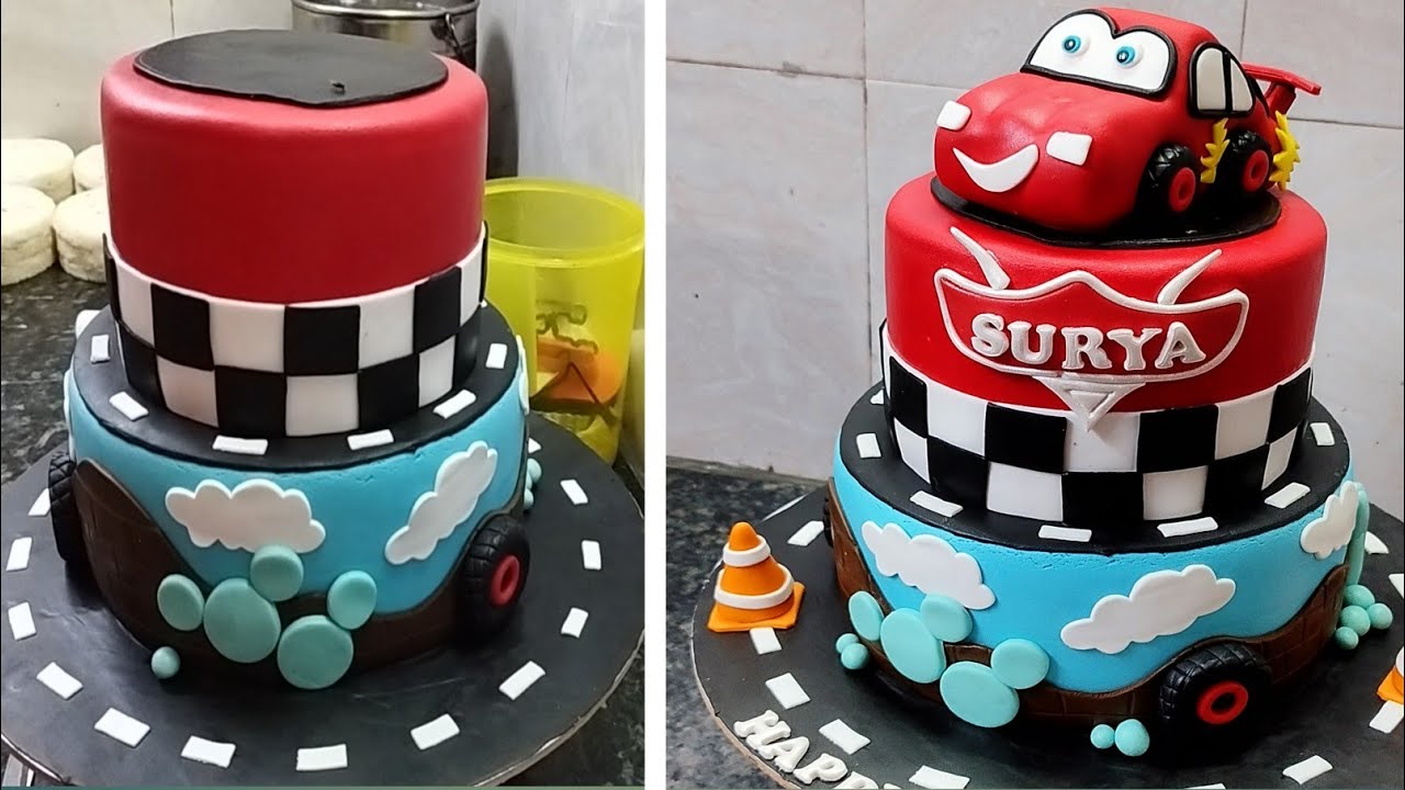 Amazing Car Cake Design |Two Tire Fondant Birthday Cake | On The Top Car Decorating