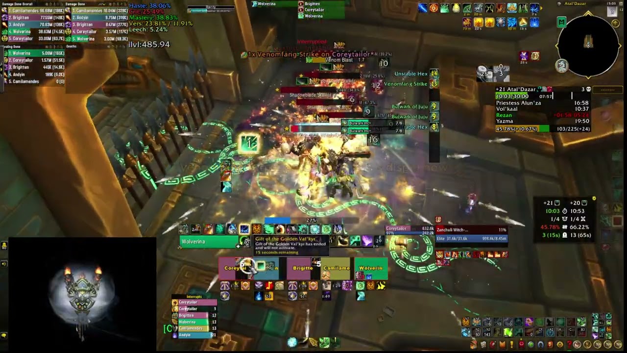 Outdps the Tank in Atal'Dazar M+21, Mistweaver Monk (Fortified, Storming, Bursting)