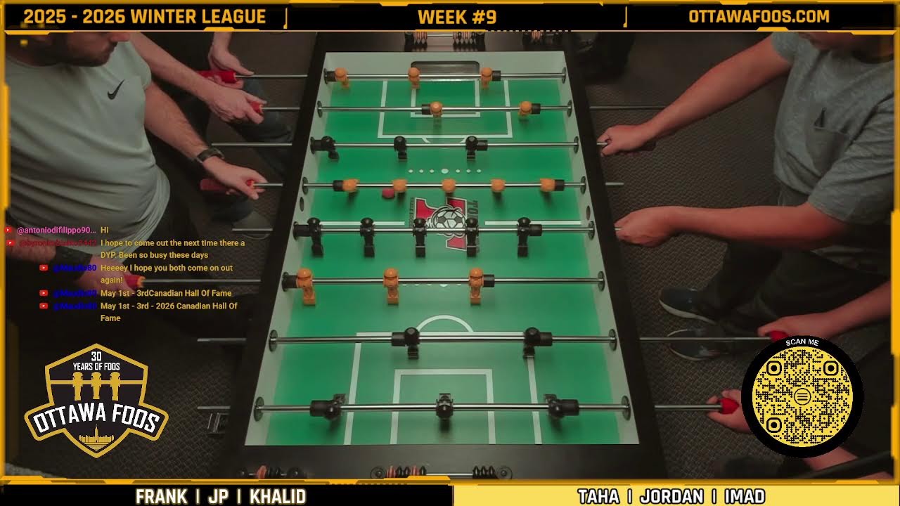 OTTAWA FOOSBALL - WINTER LEAGUE CONTINUES - WEEK #8