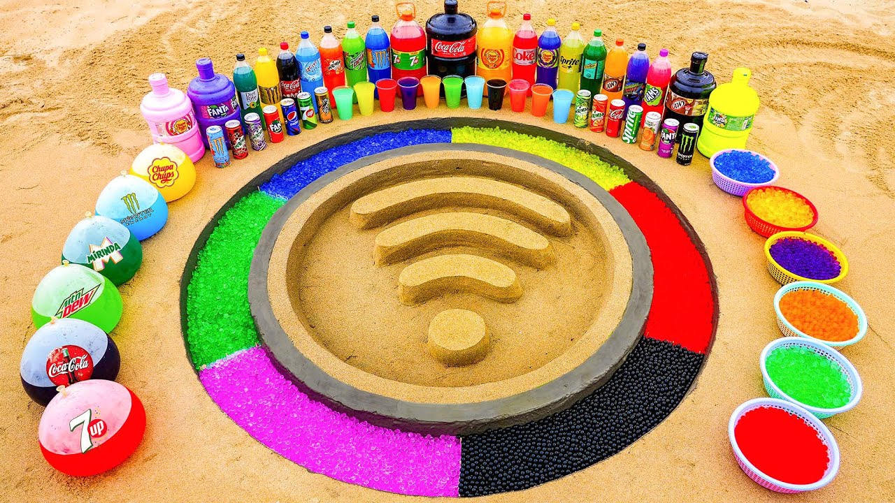 How to make WiFi icon from Cement & Orbeez vs Balloons Coca Cola, Chupa Chups, 7up, Fanta and Mentos