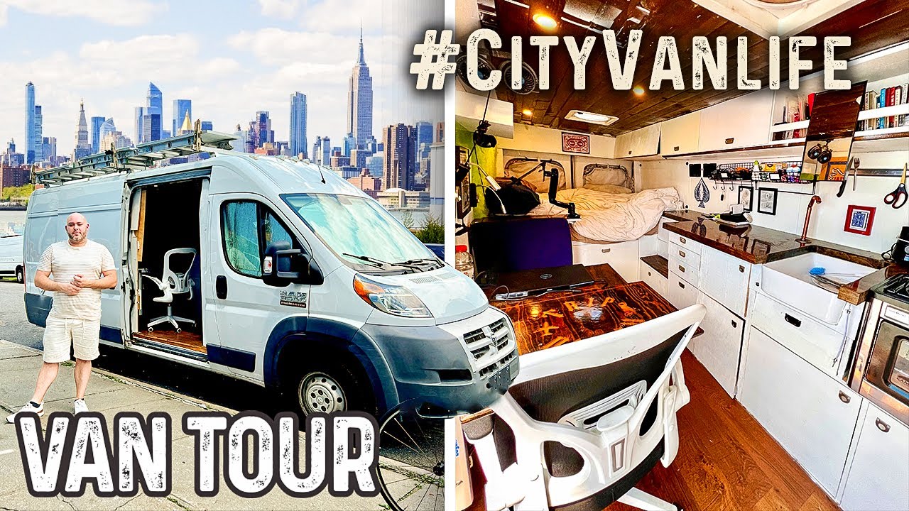 Flight Attendant Living Full Time in NYC in a DIY Converted Promaster Camper Van Tiny Home
