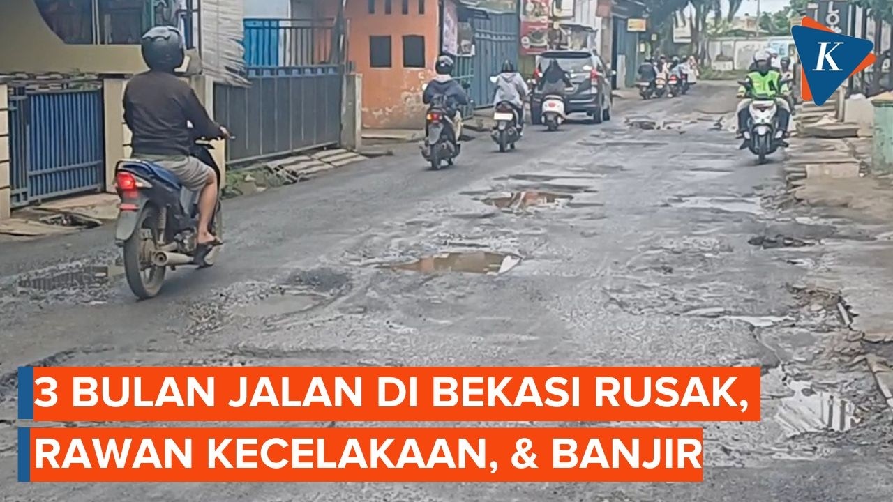 Potret Jalan Rusak di Bekasi: Banyak Lubang dan Drainase Buruk, Pengendara Sering Jatuh