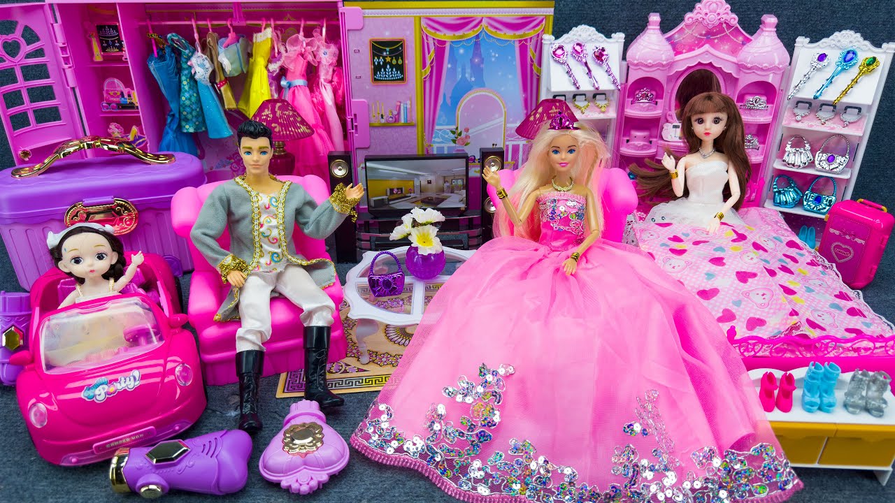 20 Minutes Satisfying Unboxing Royal Barbie Princess House & Bedroom Play Set Review Toys ASMR