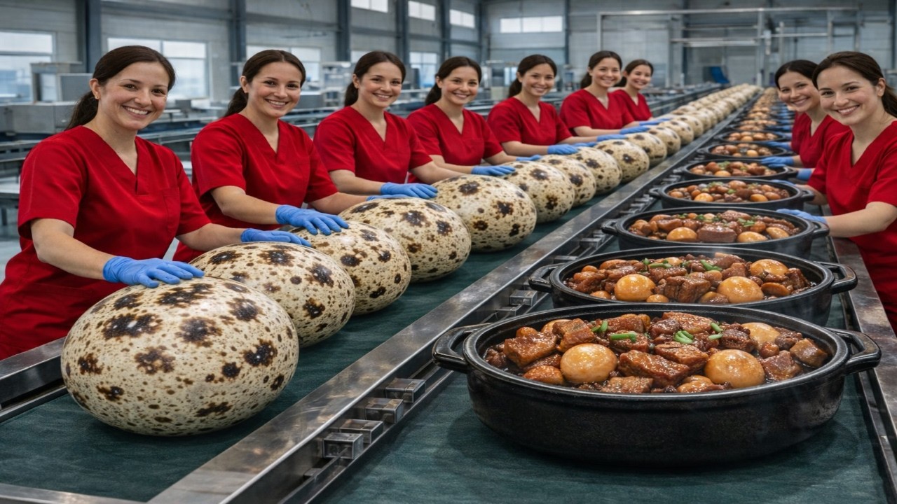 Inside Vietnam’s Factory Preparing Braised Pork with Quail Eggs for Lunar New Year