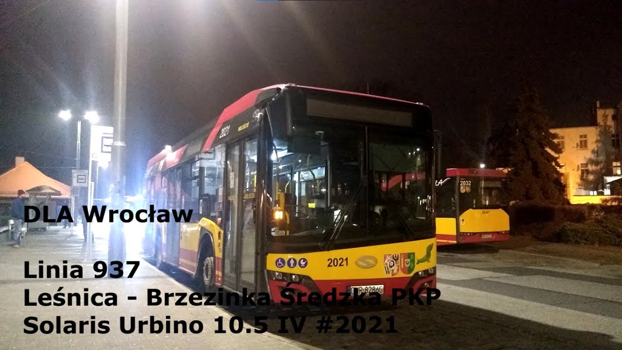 [DLA Wrocław] Cabview linia 937 Leśnica - Brzezinka Średzka-PKP (Solaris Urbino 10.5 IV #2021)