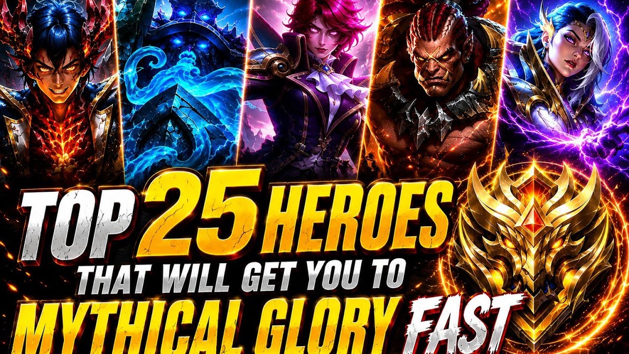 TOP 25 BEST HEROES TO REACH MYTHICAL GLORY FAST  ✅ | Mobile Legends