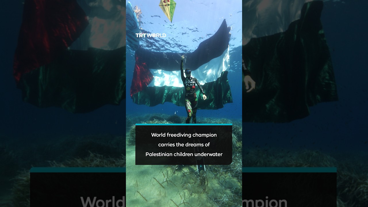 World freediving champion carries the dreams of Palestinian children underwater