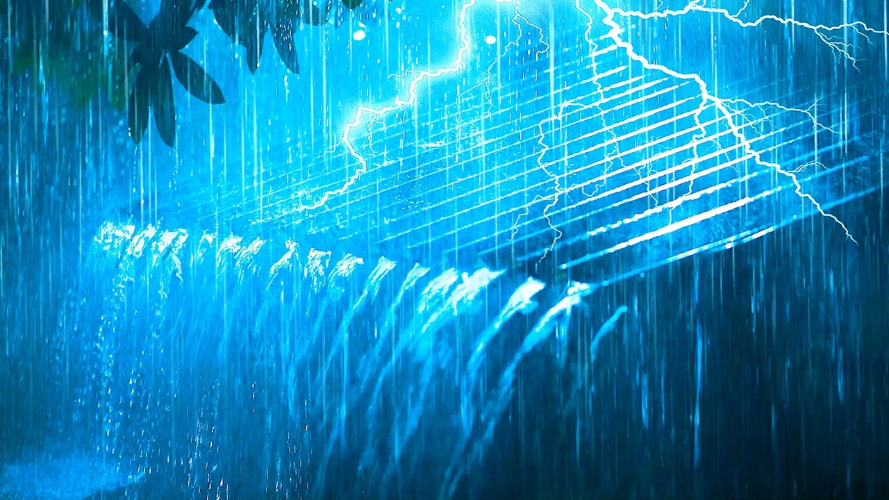 Relax and Fall Asleep at Night in a Cabin in the Foggy Forest with Pounding Rain & Rolling Thunder