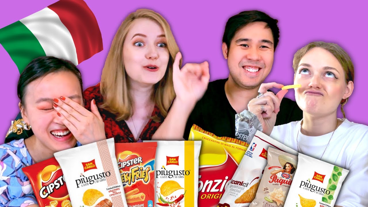 My International friends try Italian chips!! 👭👫🇮🇹🍟