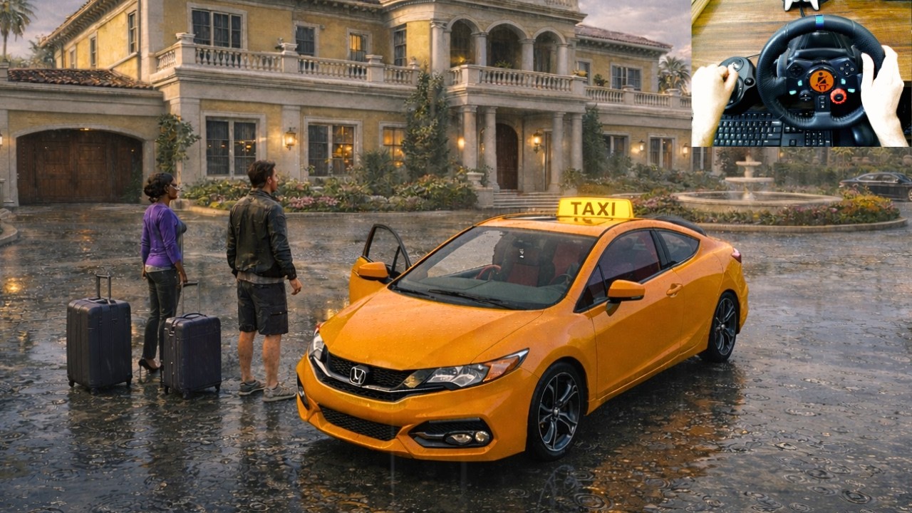 GTA 5 - Realistic Taxi Job | Honda Civic Si Coupe | POV Drive | Logitech G29 Steering Wheel Gameplay