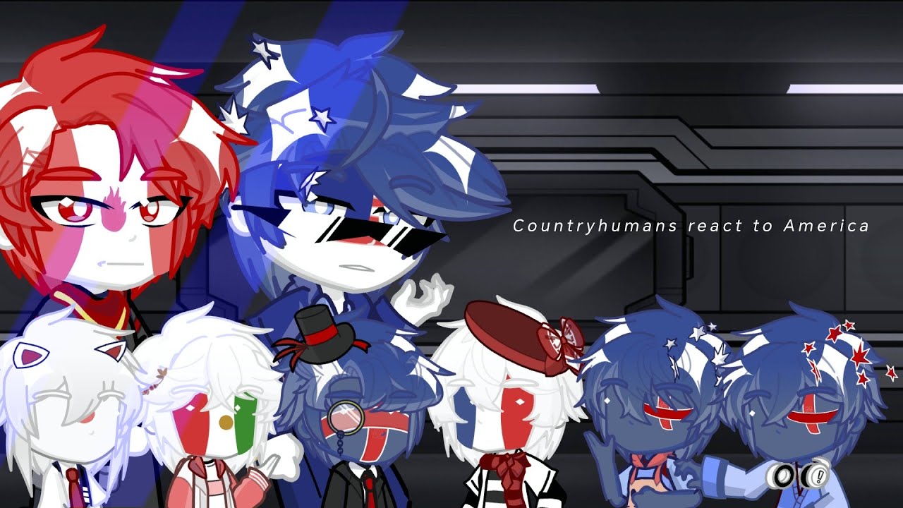 ``Countryhumans react to America `` || countryhumans gacha club || part 1