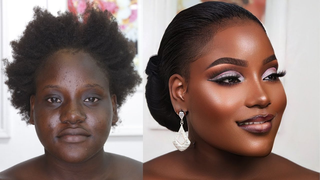 MUST WATCH 👆BRIDAL MAKEUP & BRIDAL HAIRSTYLING FOR DARK SKIN 🍫 BEAUTIFUL WEDDING MAKEUP & HAIR