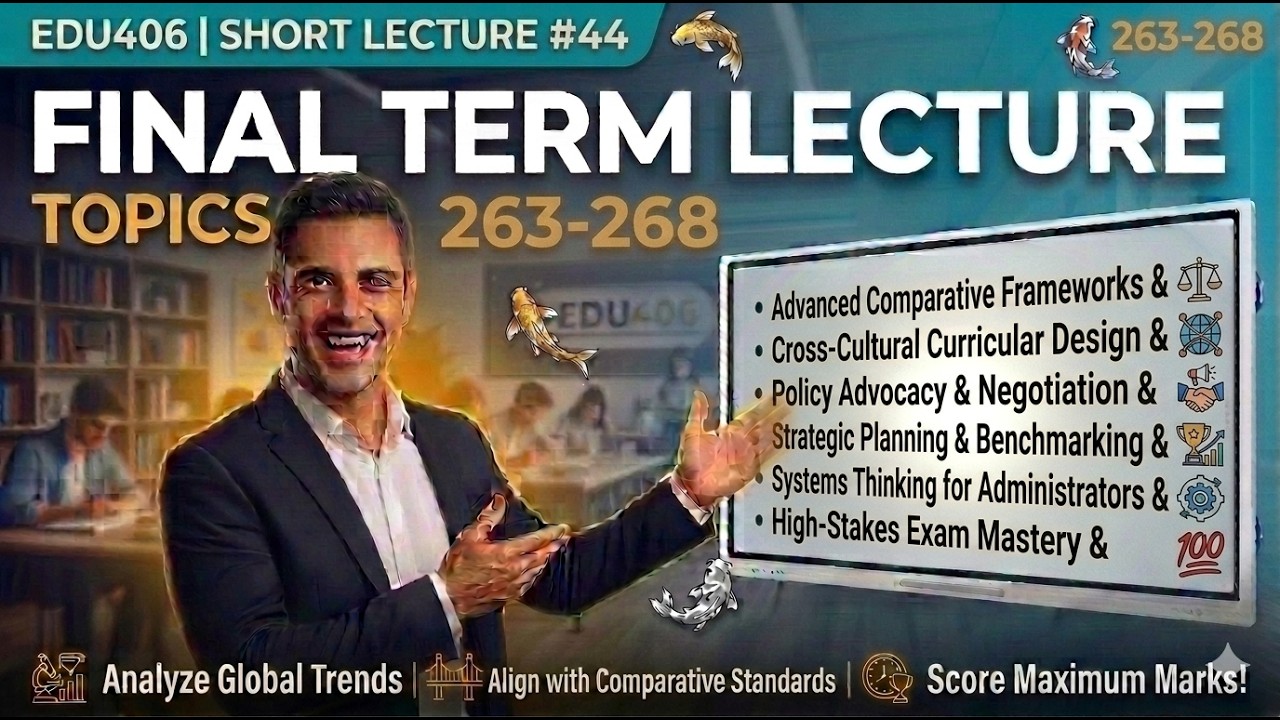 EDU406 short lecture#44 Topic 263-268|Edu406 Final Term Lecture