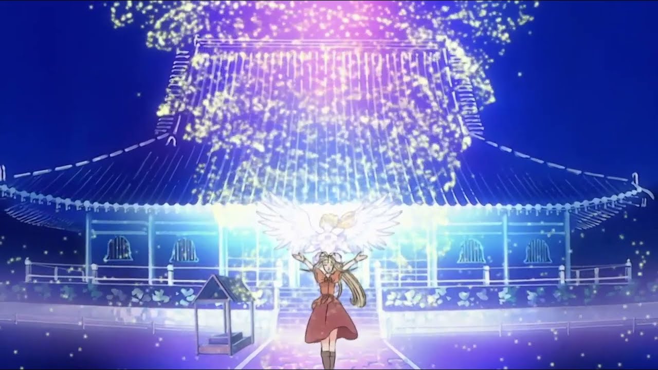 Belldandy restores the temple to its former glory