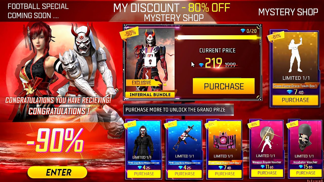 This June Special Mystery Shop Event  🤯🥳| Next Discount Event |free fire new event | ff new event
