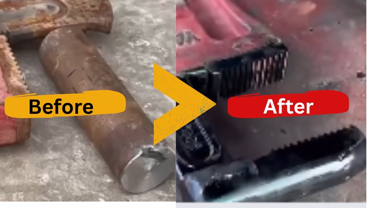 "Heavy Duty Rusty Wrench Restoration 🔧 | Adjustable Pipe Wrench Repair & Transformation"