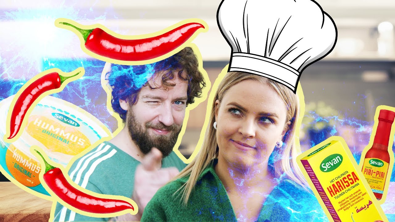 Sofia utmanar Nisse Hallberg i en spicy hummus challenge