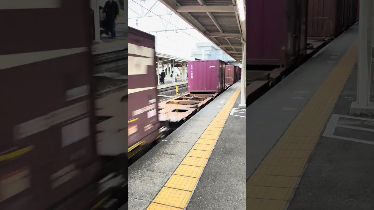 JR Freight train Momotaro series #210-158, passing by Fuji station