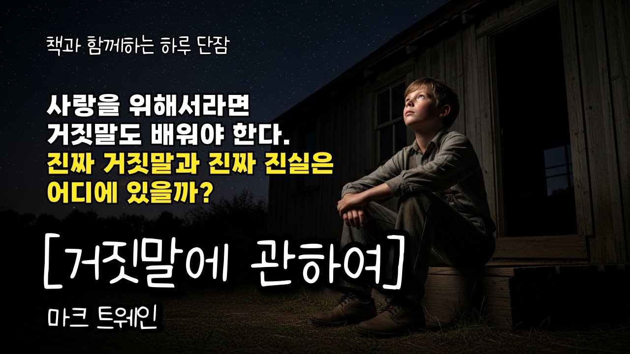 사랑을 위해서라면 거짓말도 배워야 한다. 진짜 거짓말과 진짜 진실은 어디에 있을까? [거짓말에 관하여] 마크 트웨인  #책읽어주는남자 #오디오북  #책과함께하는하루단잠