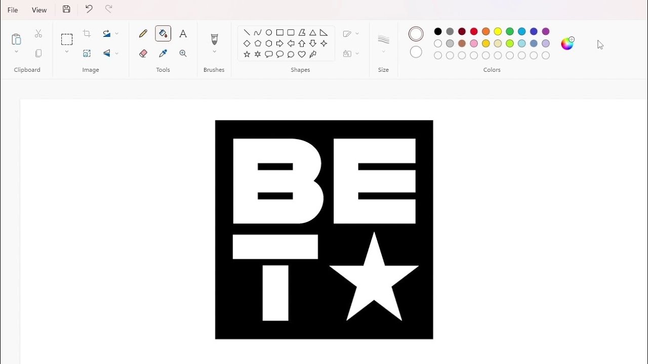 How to draw the Black Entertainment Television logo using MS Paint | How to draw on your computer