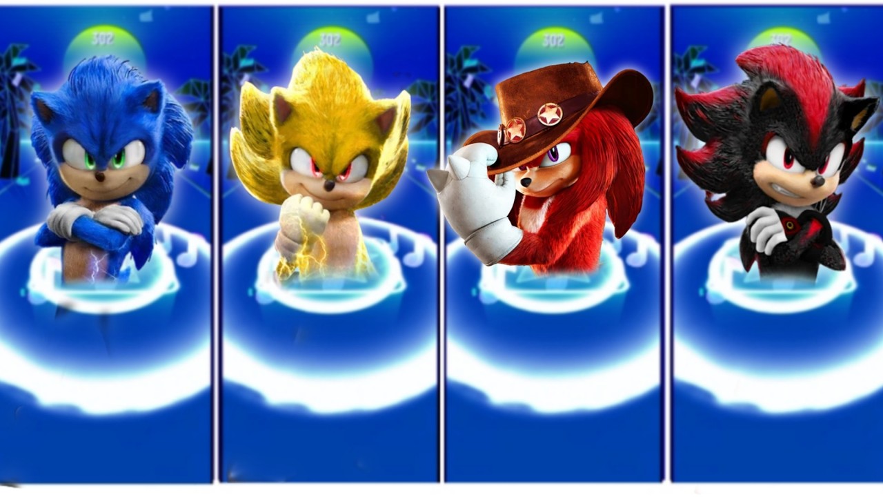 Sonic  🦔 Super Sonic 🔴 Knuckles 🔴  Shadow - Tiles hop