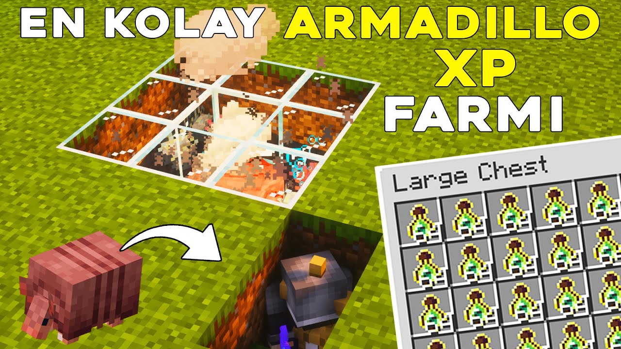 YAPIMI KOLAY ARMADILLO XP FARMI !! Minecraft: Xp Farmı Nasıl Yapılır l Minecraft Sistemler