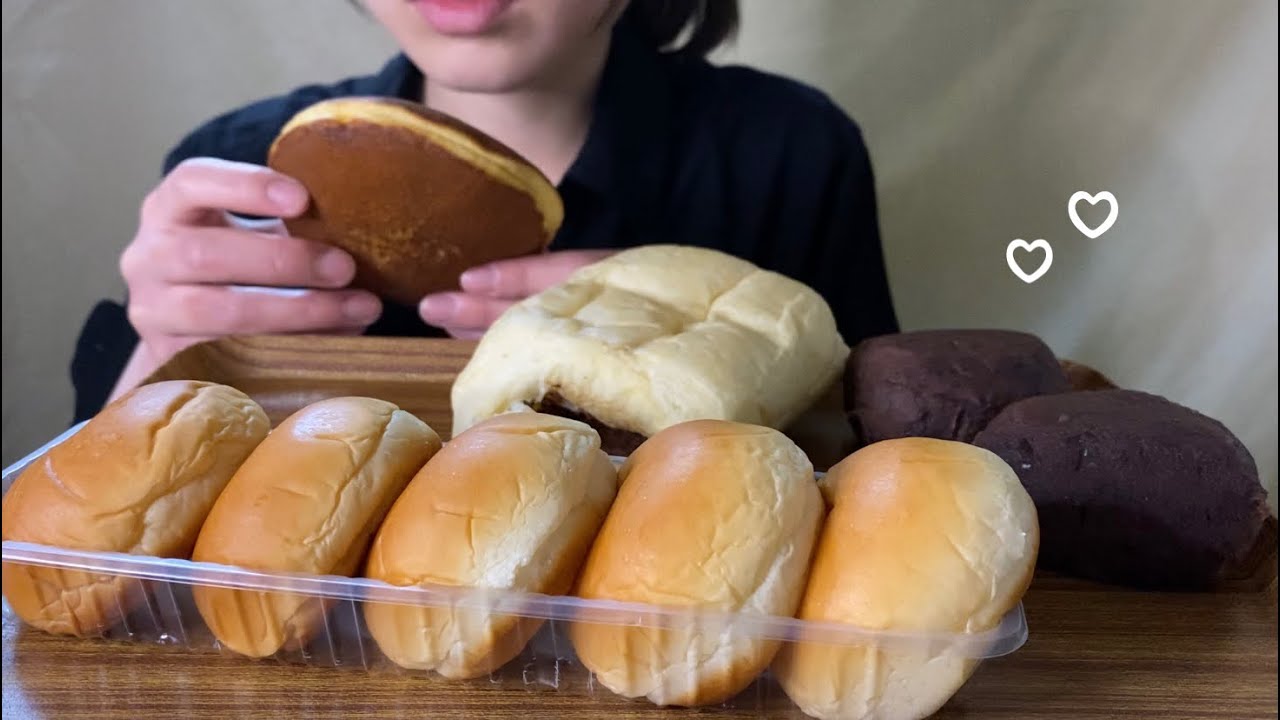 【咀嚼音】ホワイトデニッシュショコラ、ふんわりどら焼き、クリームパン、おはぎを食べた。【ASMR】【食べる】