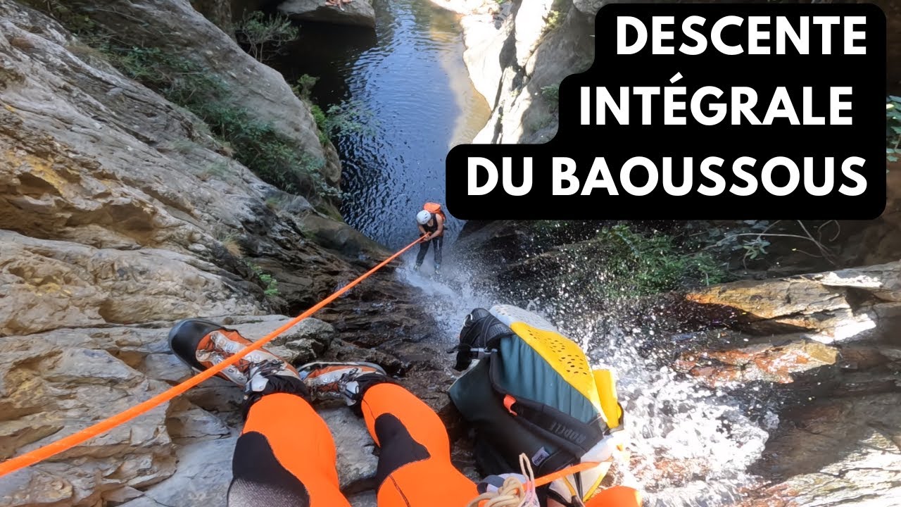 Descente intégrale du canyon du Baoussous à Céret, toboggans et cascades dans les Pyrénées