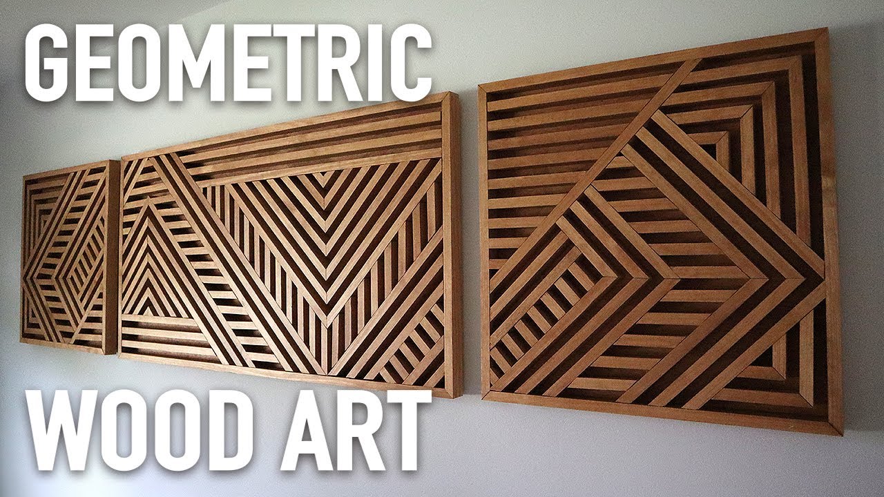Geometric Wood Slat Wall Art