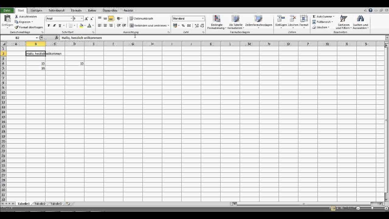 Einf&uuml;hrung in Excel - Zellen formatieren