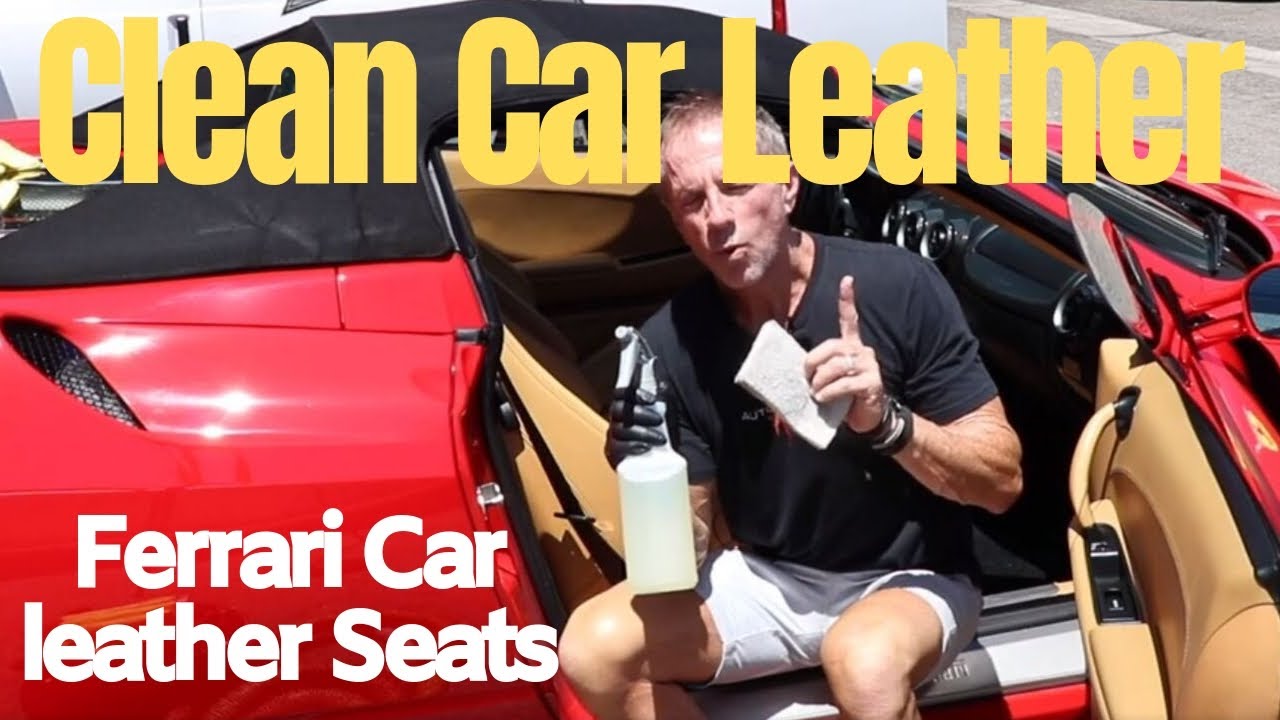 Car Leather Seat Cleaning: Cleaning car leather in Ferrari