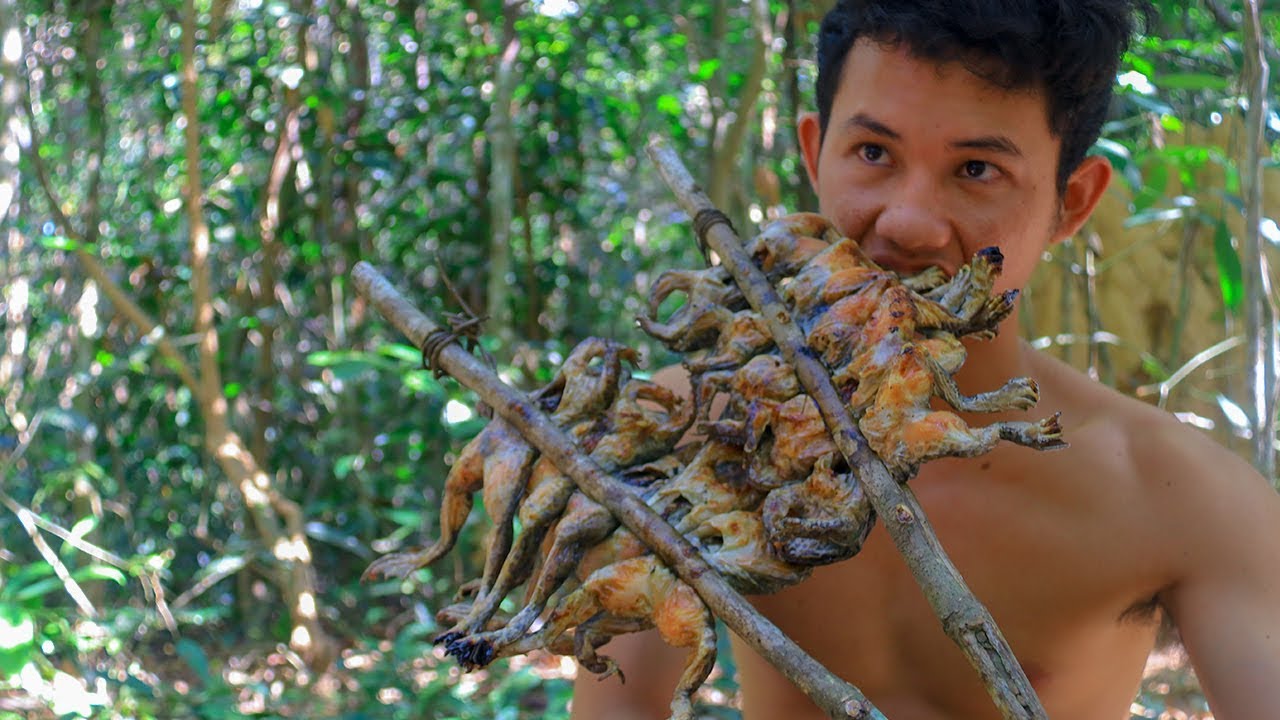 Roasted Yummy Frog With Secret Sauce In Forest