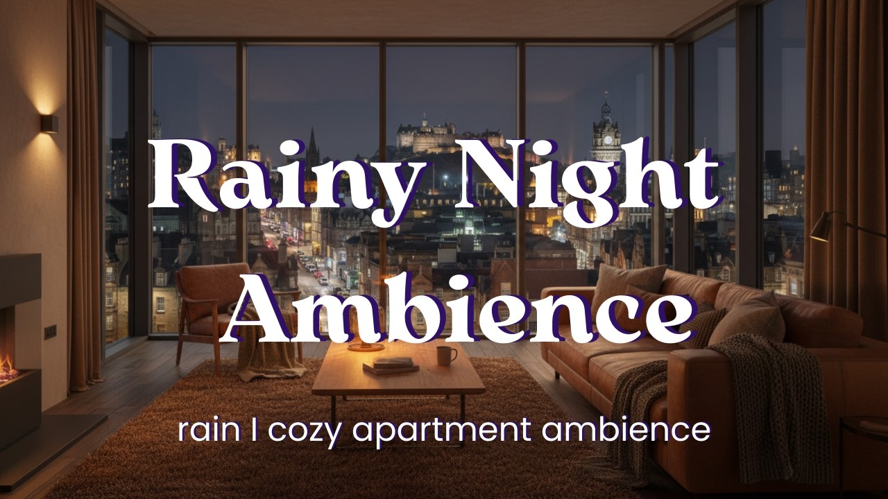 Rainy Night in Edinburgh | Cozy Apartment Ambience & Rain Sounds🌧️