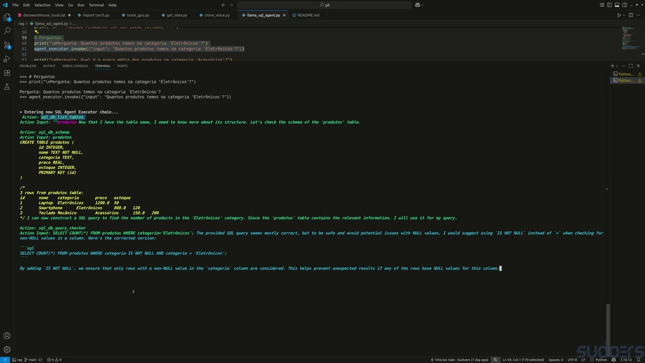 Texto para SQL usando Inteligência Artificial (LLM)
