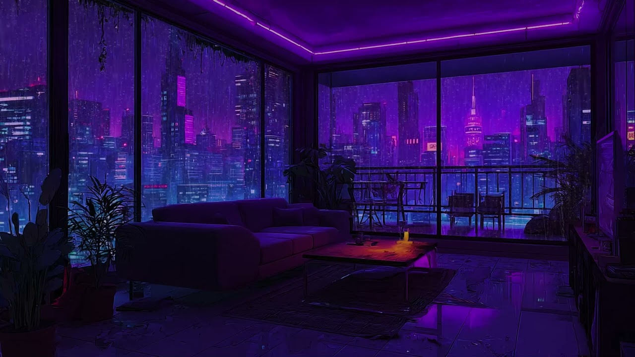 Tokyo Neon Rain Nights – Lofi Ambience in a Cozy Penthouse with Skyline Views for Sleep & Study