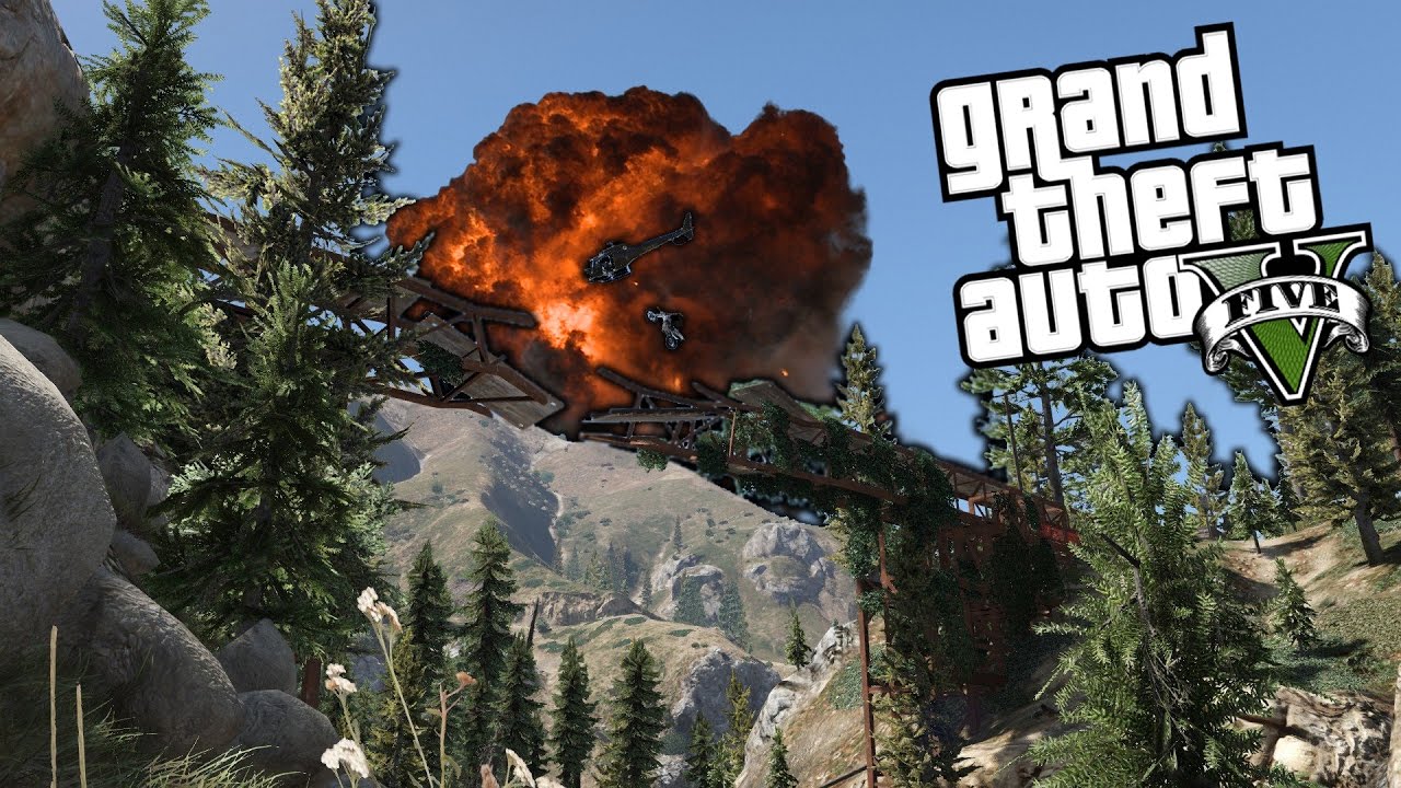 PONTE DISTRUTTO SUI MONTI DI GTA - GTA 5 MOD ITA - Wolf89xx