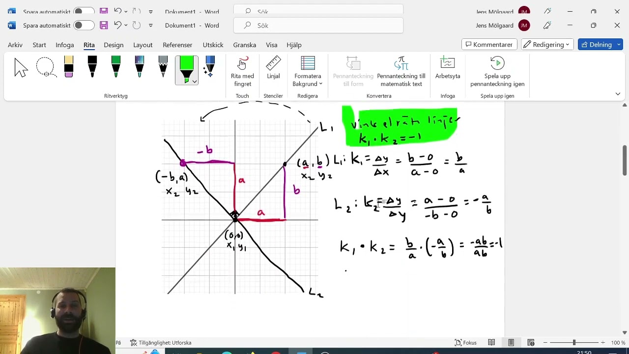 Parallella och vinkelräta linjer matematik 1c