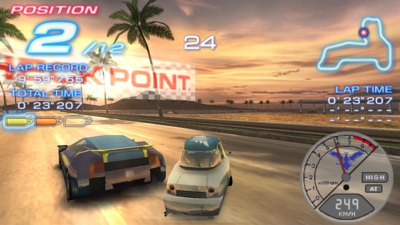 Ridge Racer 2 - PSP - Arcade - Sunset Drive - Angelus Kid  - Full Race + Replay