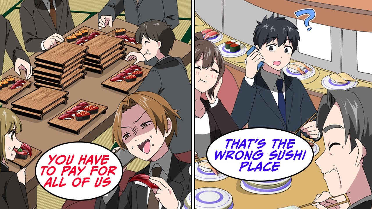 Newbie brings 30 colleagues to a fancy sushi place but then... [Manga Dub]