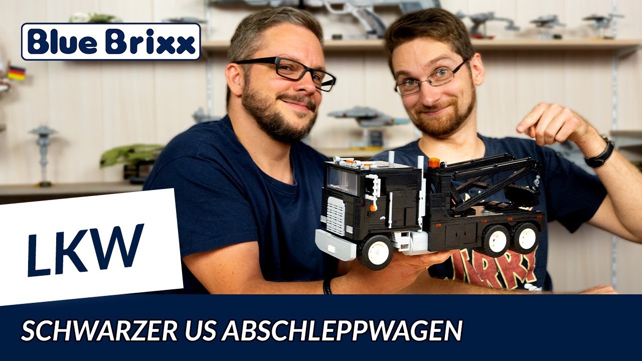 Schwarzer US Abschleppwagen von BlueBrixx