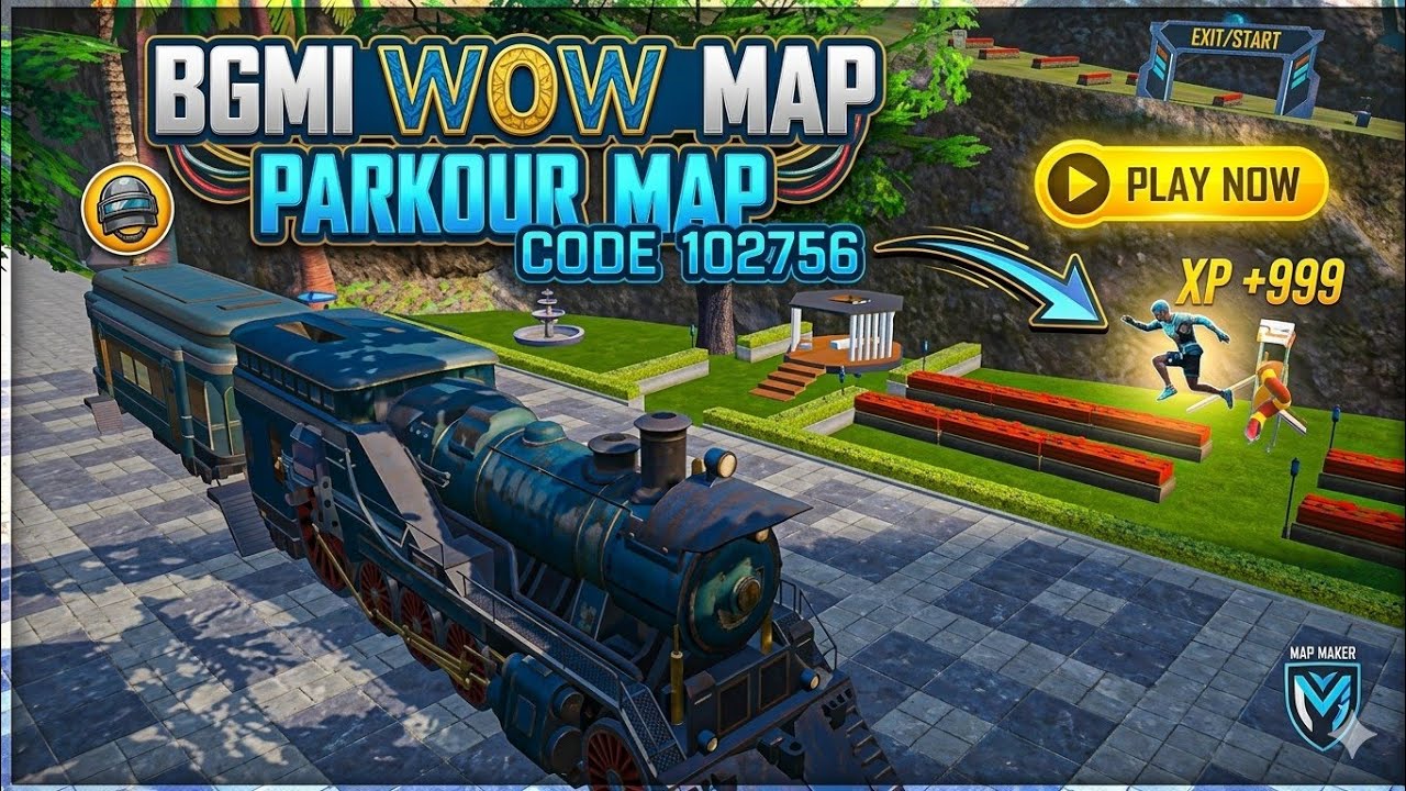 BGMI WOW Parkour Map Code 102756: New Adventure Gameplay! 🏃&zwj;♂️🔥#bgmi #wowmode 