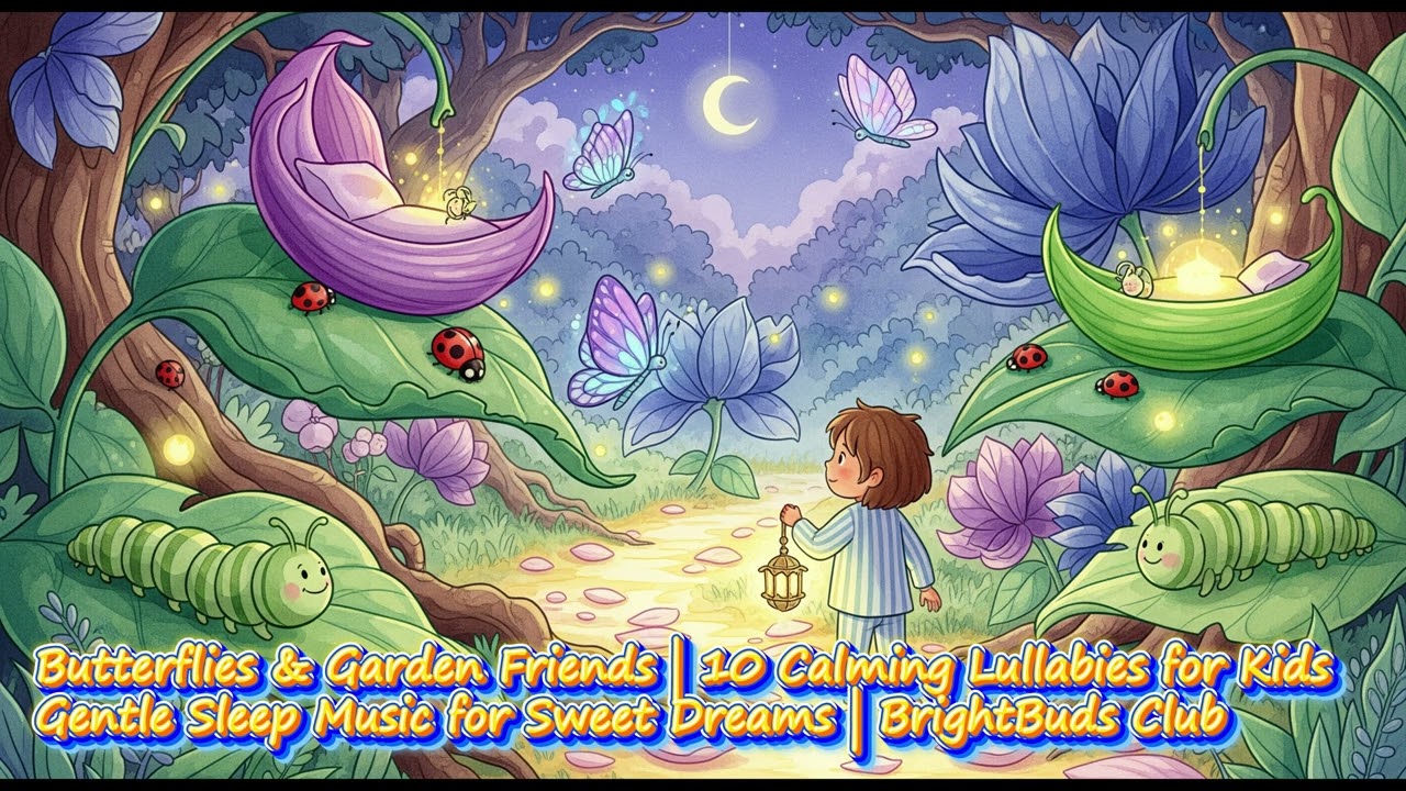 Butterflies & Garden Friends | Lullabies for Kids 🌙 Sleep Music for Sweet Dreams | BrightBuds Club