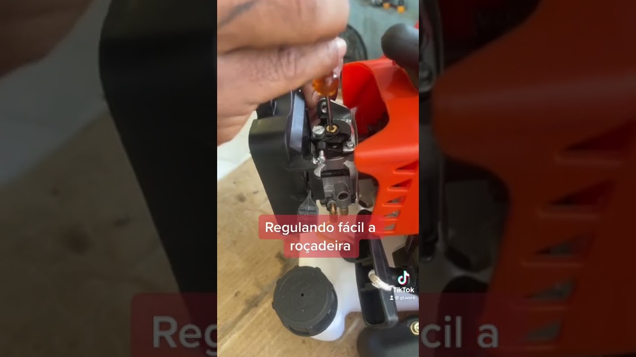 Regulando o carburador da ro&ccedil;adeira