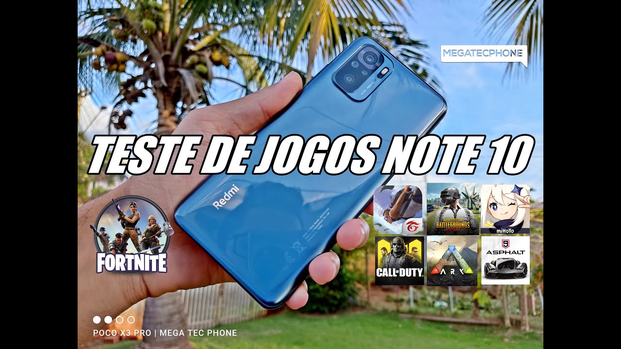 Redmi Note 10 | TESTE DE JOGOS PESADOS | Fortnite, PUBG, FREE FIRE, COD, Genshin Impact, ARK e Mais