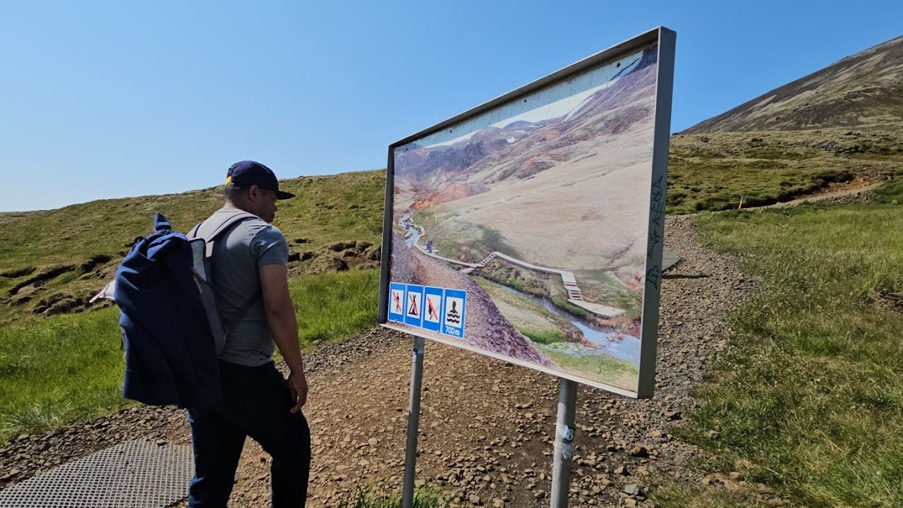 HIKING 4 HOURS UP & DOWN THE HILL/REYKJADALUR HOT SPRING THERMAL RIVER ICELAND 